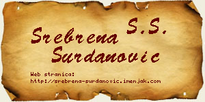 Srebrena Surdanović vizit kartica